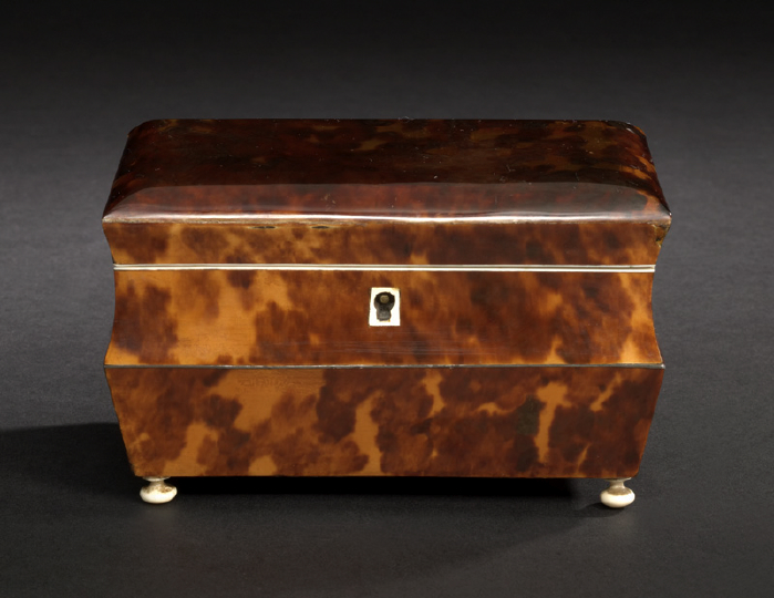 English Tortoiseshell Tea Caddy, 