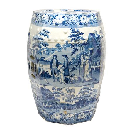 English Transferware Garden Seat