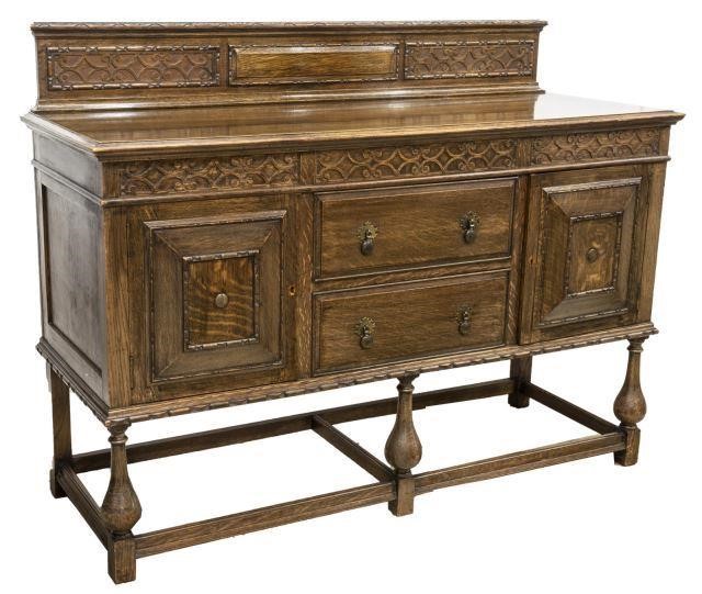 ENGLISH TUDOR STYLE CARVED OAK