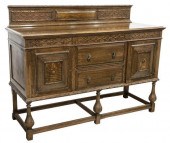 ENGLISH TUDOR STYLE CARVED OAK