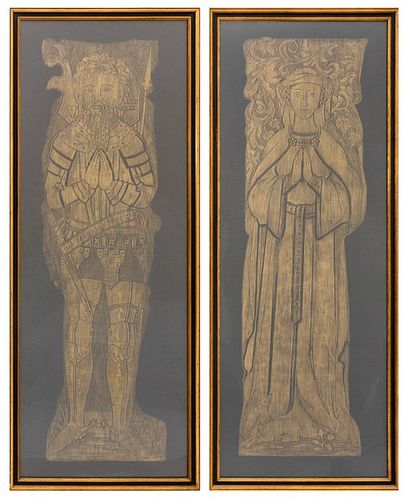 ENGLISH TUDOR TOMB EFFIGY RUBBINGS,