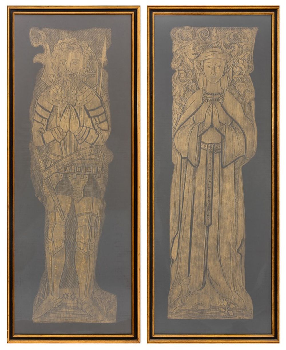 ENGLISH TUDOR TOMB EFFIGY RUBBINGS,