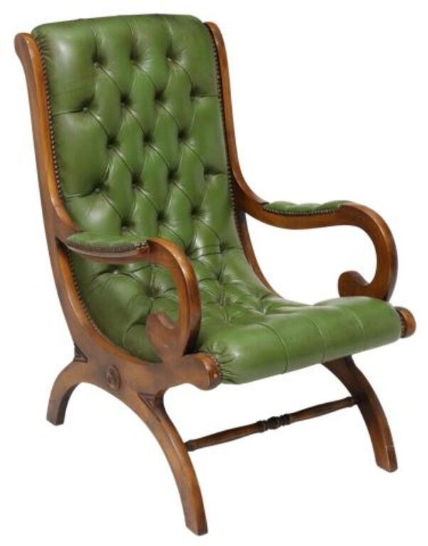 ENGLISH TUFTED LEATHER WALNUT