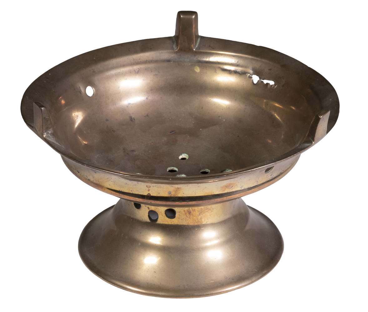 ENGLISH TURNED BRONZE BRAZIER,