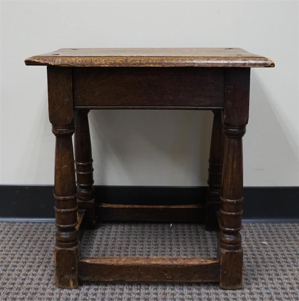 ENGLISH TURNED ELMWOOD JOINT STOOL,