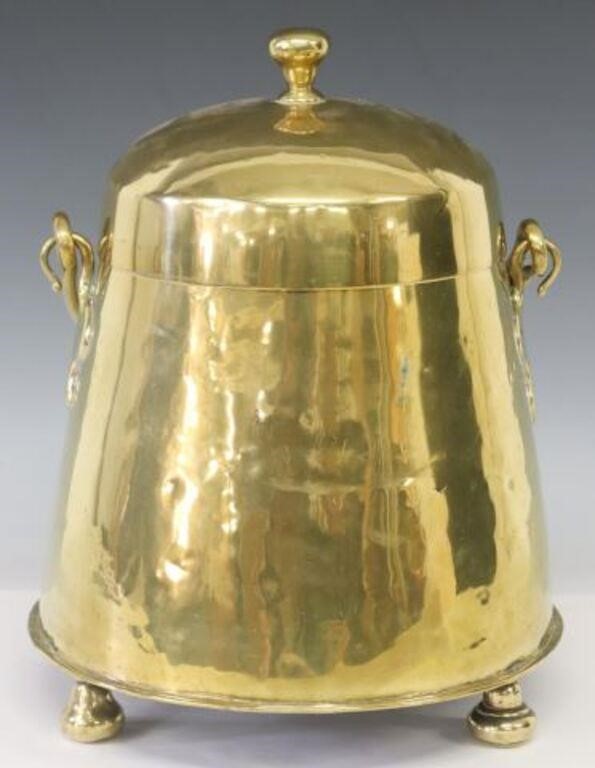 ENGLISH VICTORIAN BRASS DOMED LID