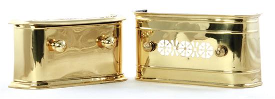 English Victorian brass fire