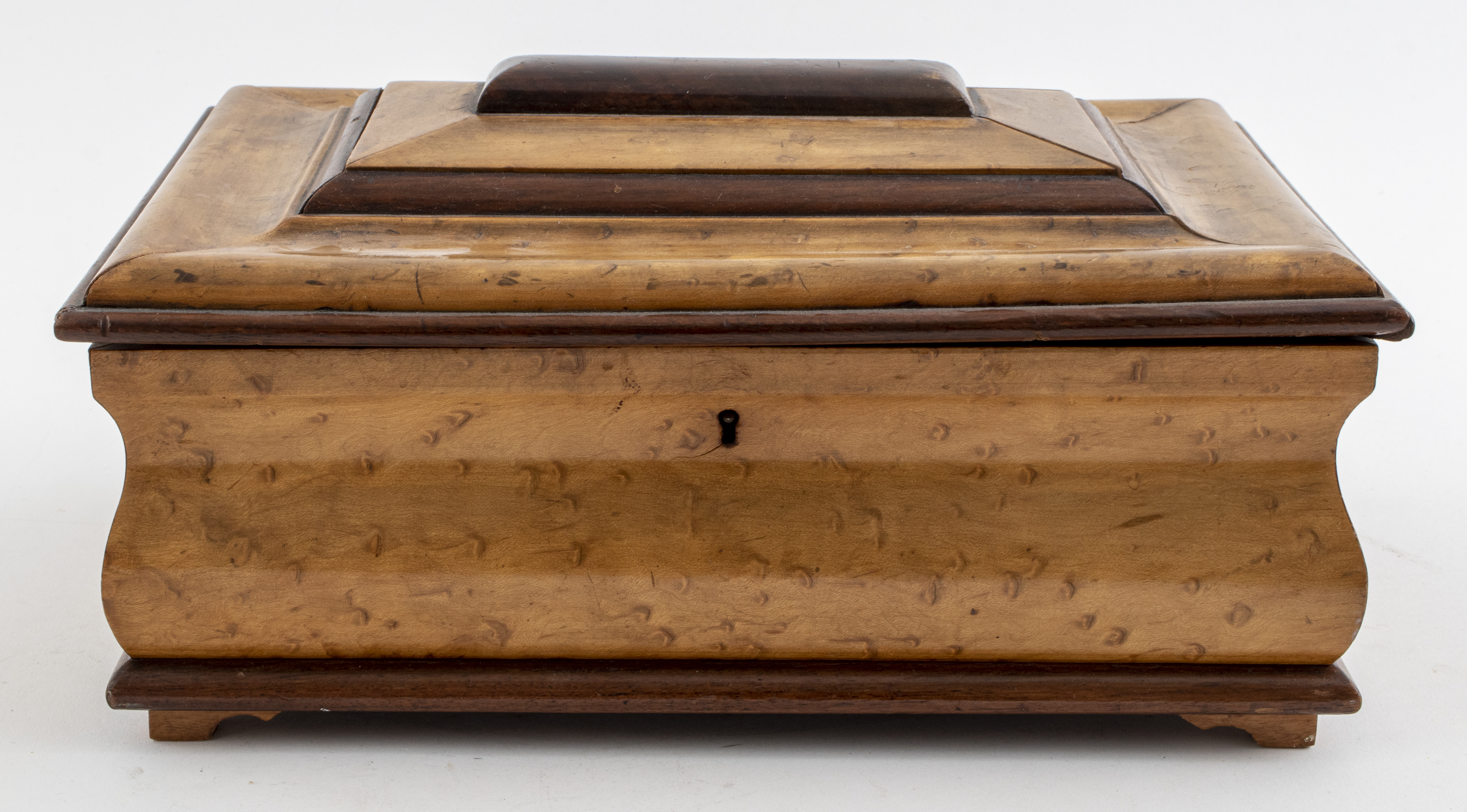 ENGLISH VICTORIAN BURLWOOD CASKET