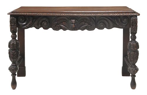 ENGLISH VICTORIAN CARVED OAK