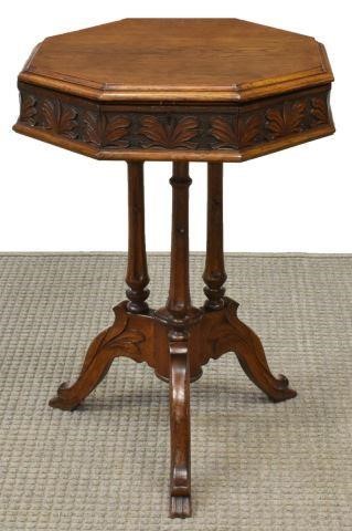 ENGLISH VICTORIAN CARVED OAK SEWING