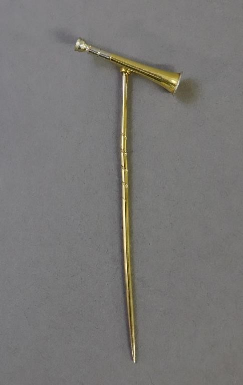 English Victorian gold hunting horn