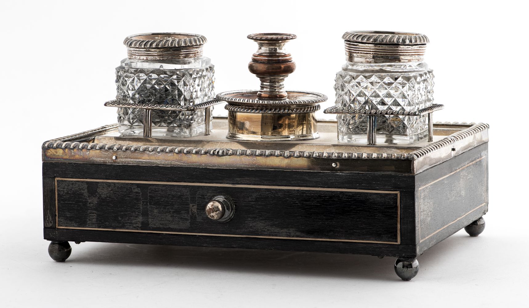 ENGLISH VICTORIAN INKWELL AND