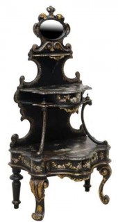 ENGLISH VICTORIAN LACQUERED PA
