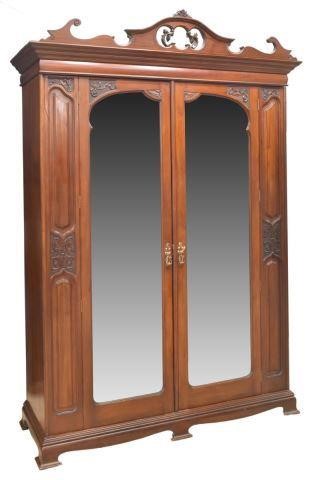 ENGLISH VICTORIAN MIRRORED MAHOGANY
