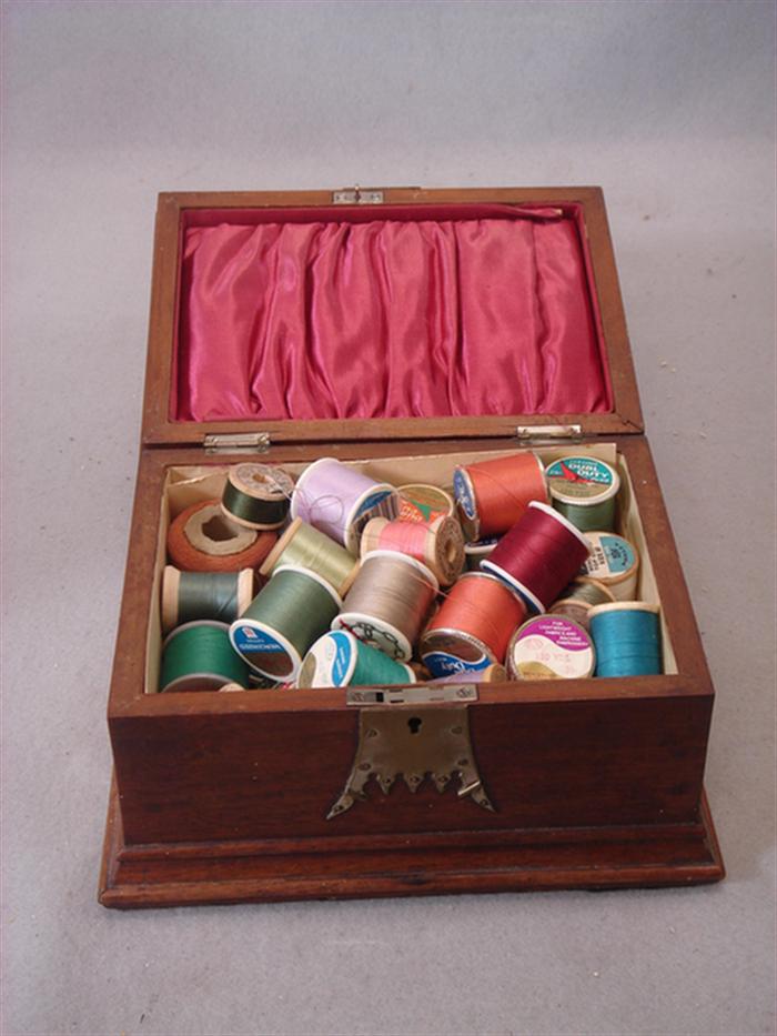 English Victorian sewing box with