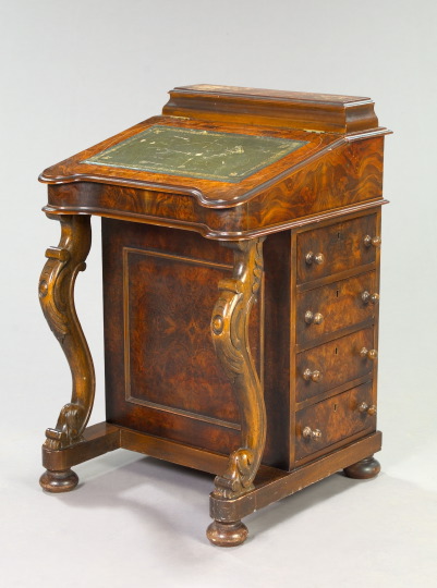 English Victorian-Style Burl Walnut