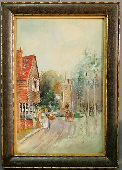English watercolor of the village