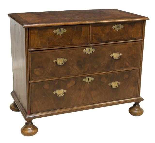ENGLISH WILLIAM & MARY BURLED CHEST