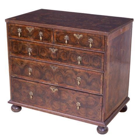 ENGLISH WILLIAM & MARY OYSTER CHEST
