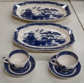 ENGLISH WILLOW-WARE TEACUPS, S