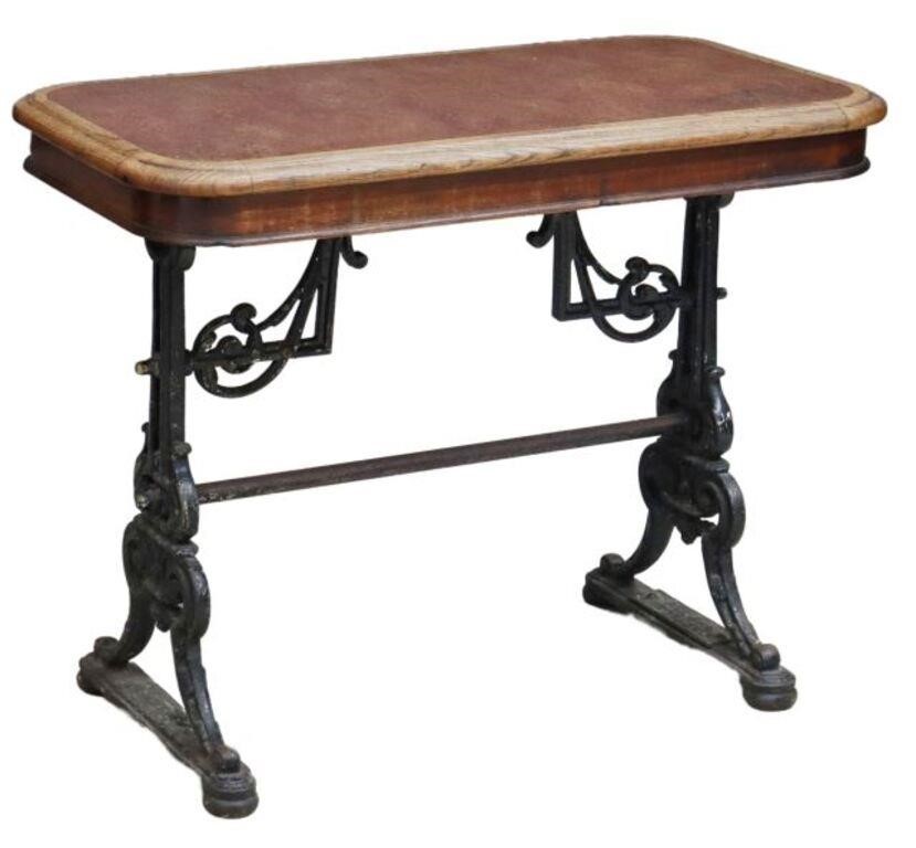 ENGLISH  WOOD & IRON PUB TABLE ON