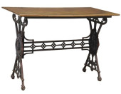 ENGLISH WOOD-TOP CAST IRON PUB
