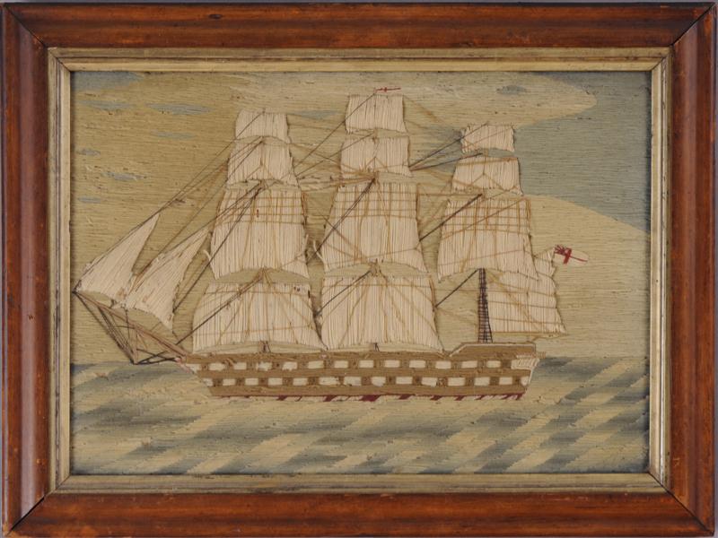 ENGLISH WOOLWORK PICTURE 12 1/2 x