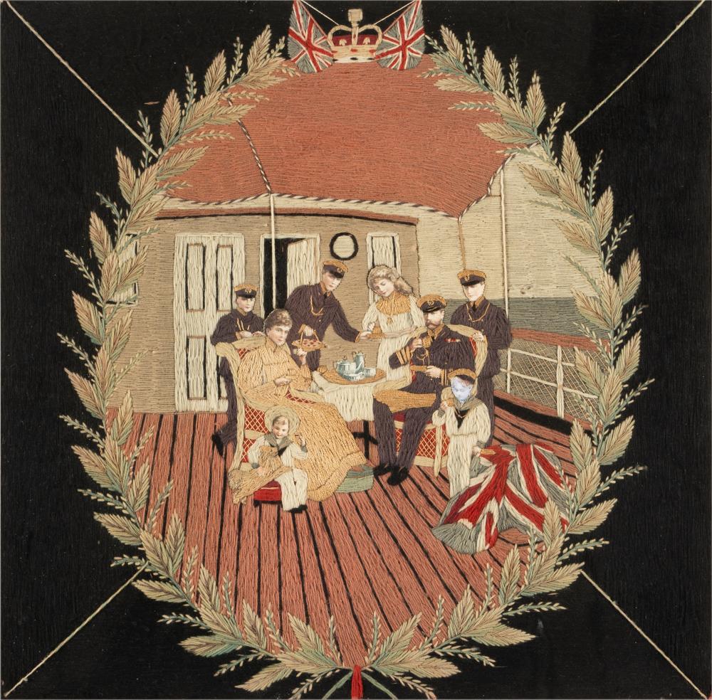 ENGLISH WOOLWORK PICTURE OF THE