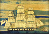 ENGLISH WOOLWORK PICTURE OR "W