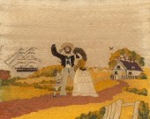 ENGLISH WOOLWORK PICTURE OR WO