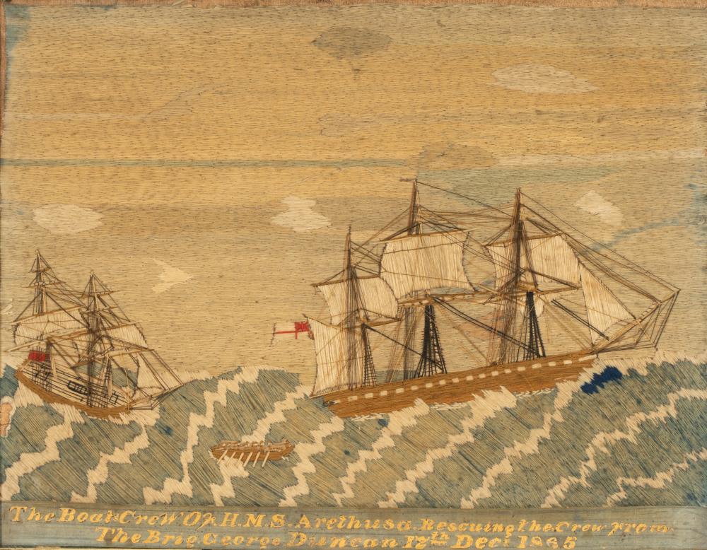ENGLISH WOOLWORK PICTURE OR
