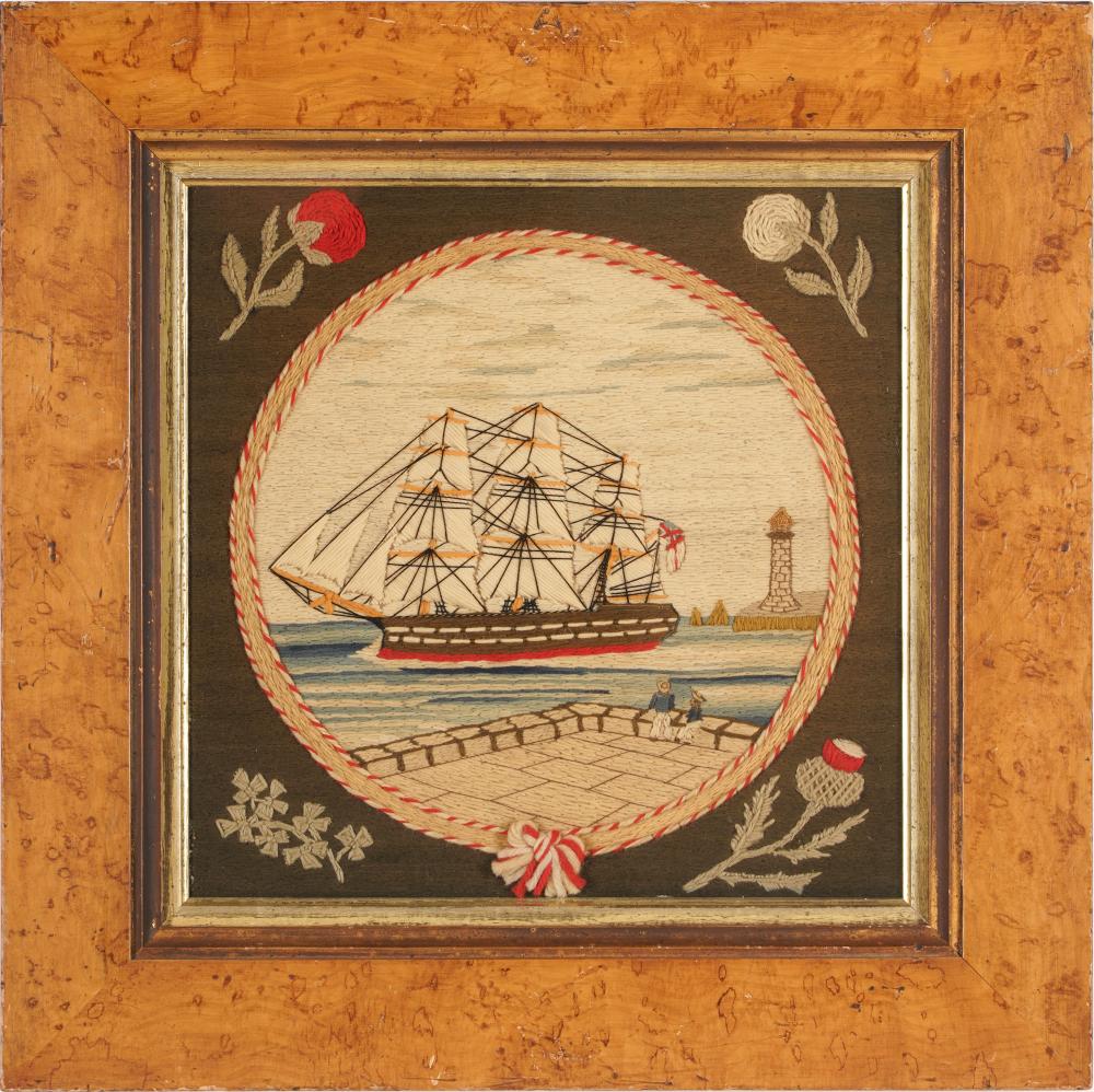 ENGLISH WOOLWORK PICTURE OR