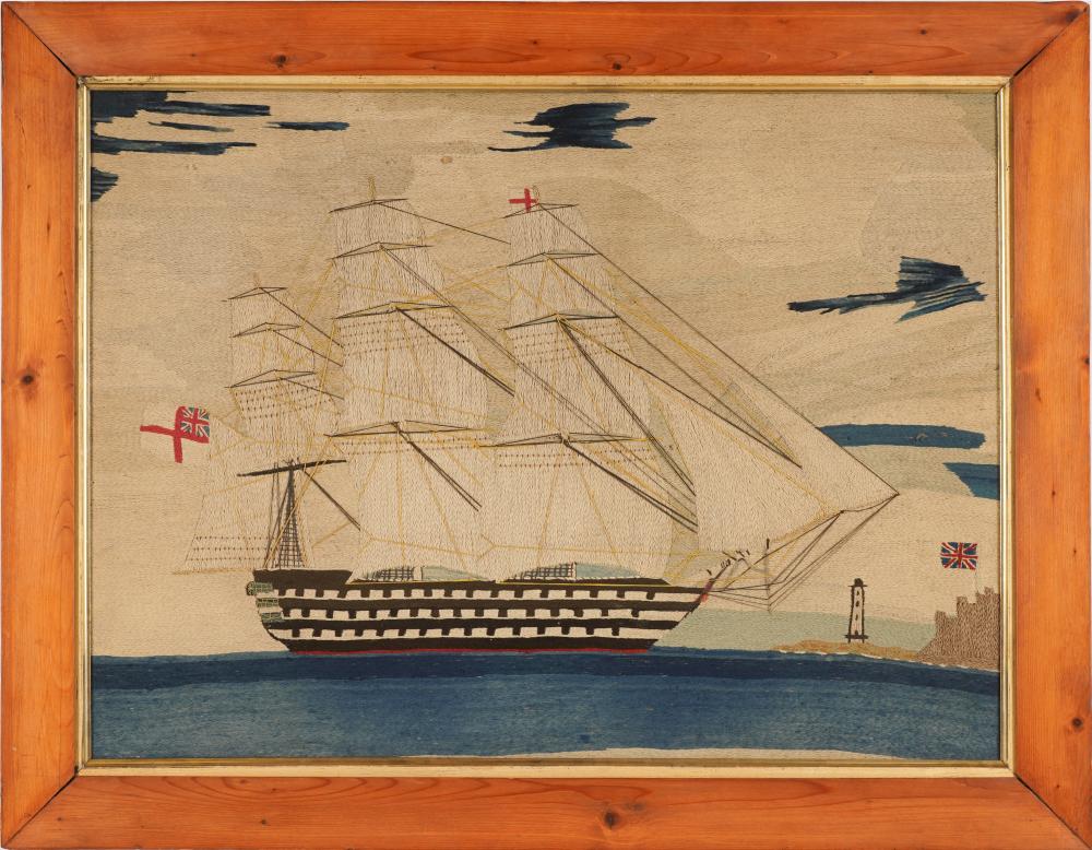 ENGLISH WOOLWORK PICTURE OR