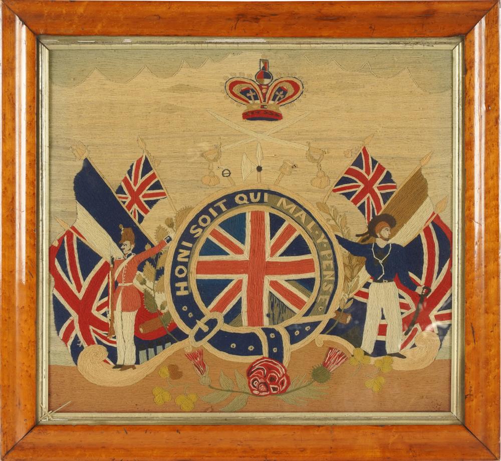 ENGLISH WOOLWORK PICTURE OR