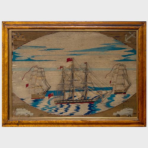 ENGLISH WOOLWORK PICTURE20 1/4 x 27