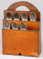 ENGLISH YEW WOOD SPOON RACK, 1