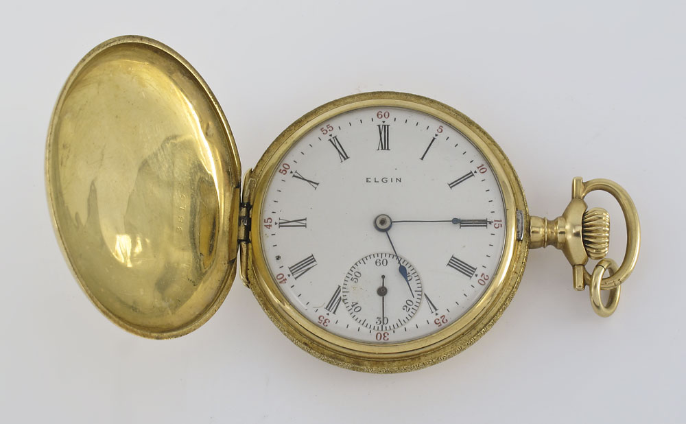 ENGRAVED 14K GOLD ELGIN POCKET