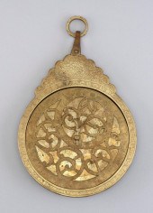 ENGRAVED BRASS ASTROLABE 7.5"