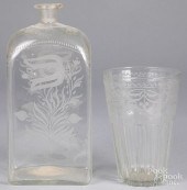 ENGRAVED COLORLESS GLASS DECAN