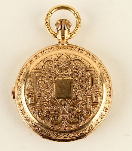 ENGRAVED GENTS 18K GOLD POCKET
