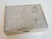 ENGRAVED INDIAN SILVER BOX, DE