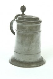 *****ENGRAVED PEWTER TANKARD.