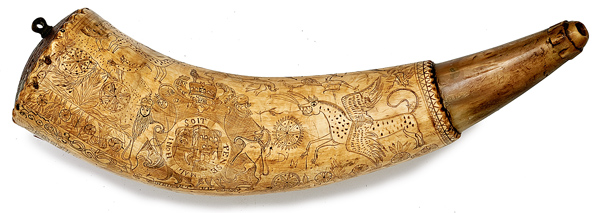 Engraved Powder Horn Moses Walcut