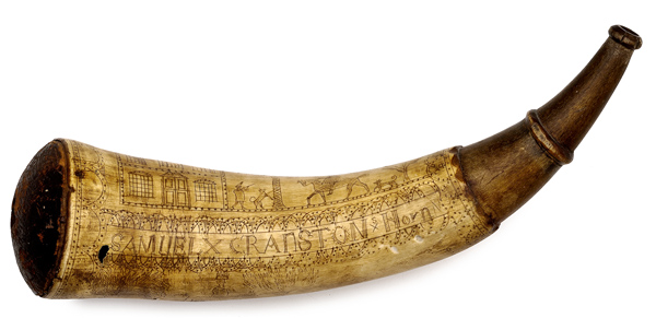 Engraved Powder Horn of Samuel X.