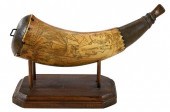 ENGRAVED POWDER HORN WITH REVO