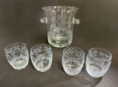ENGRAVED SAFARI MOTIF GLASS PU