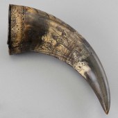 ENGRAVED STEER HORN SNUFF BOX