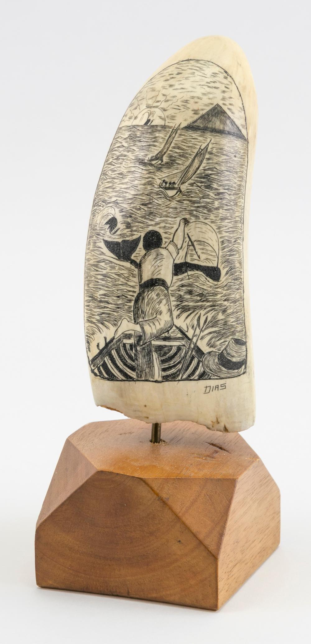 * ENGRAVED WHALE’S TOOTH 20TH