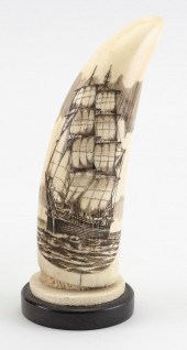 * ENGRAVED WHALE'S TOOTH BY MI
