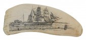 * ENGRAVED WHALE'S TOOTH BY FR